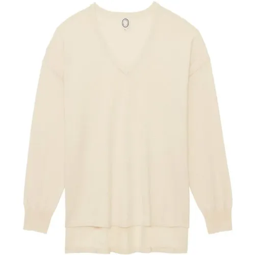 Ivory Cashmere V-Neck Jumper , Damen, Größe: L - Ines De La Fressange Paris - Modalova