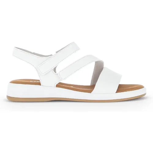 Weiße Leder Riemchensandalen , Damen, Größe: 37 1/2 EU - Gabor - Modalova