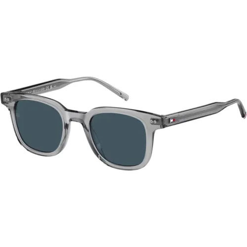 Grau/Blau Sonnenbrille TH 2126/S , Herren, Größe: 48 MM - Tommy Hilfiger - Modalova