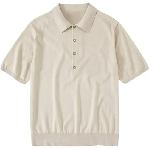 Cotton Jersey Polo Shirt with 4 Buttons , male, Sizes: L, XL, S - closed - Modalova