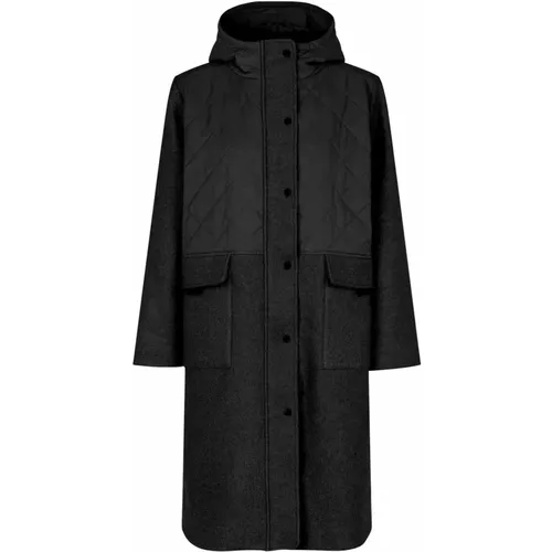 Schwarze Kapuzenjacke Matamsin Stil , Damen, Größe: XS - Masai - Modalova