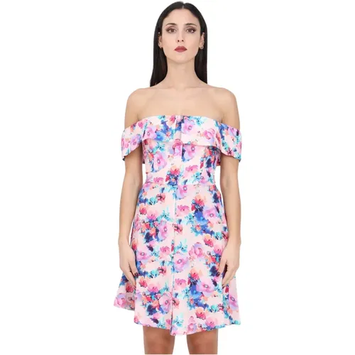 Kurzes Kleid Yasmine Gartenmuster rosa , Damen, Größe: L - Mar De Margaritas - Modalova
