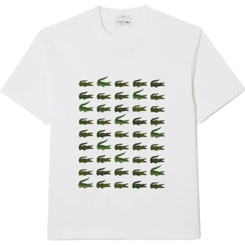 Iconic Print Tee with Breathable and Lightweight Design , male, Sizes: S, XL, M, L - Lacoste - Modalova