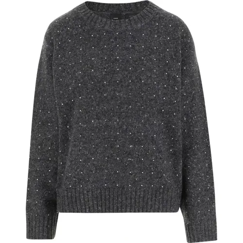 Strickpullover mit Strasssteinen , Damen, Größe: M - pinko - Modalova