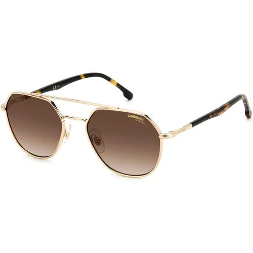 Gold Havana Sonnenbrille mit Braunen Shaded Gläsern , unisex, Größe: 53 MM - Carrera - Modalova