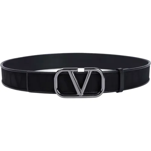 Leather Vlogo Buckle Belt , male, Sizes: 100 CM, 95 CM, 90 CM - Valentino Garavani - Modalova