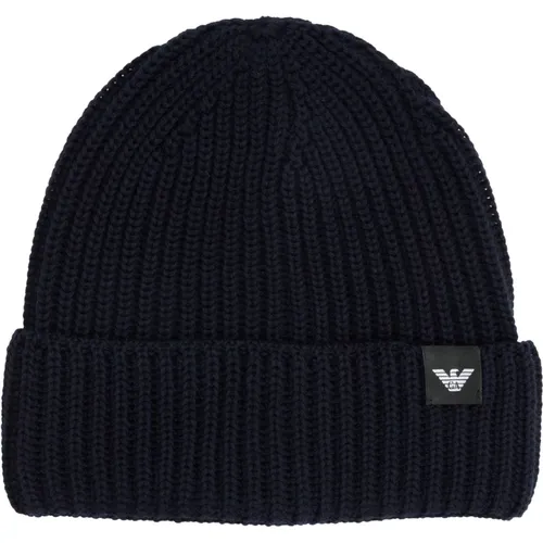 Einfache Logo Beanie Mütze , Herren, Größe: M - Emporio Armani - Modalova