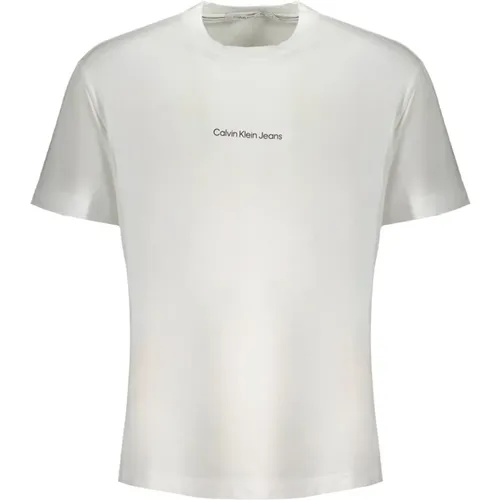 Short Sleeve Logo Embroidered T-Shirt , male, Sizes: XL, M, 2XL, L - Calvin Klein - Modalova