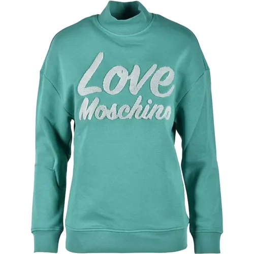 Grüner Sweatshirt für Frauen , Damen, Größe: 2XS - Love Moschino - Modalova