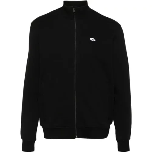 Schwarzer Pullover mit Logopatch , Herren, Größe: M - Diesel - Modalova