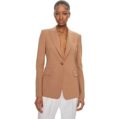 Braune Blazer Jacke Stretch Stoff , Damen, Größe: M - pinko - Modalova