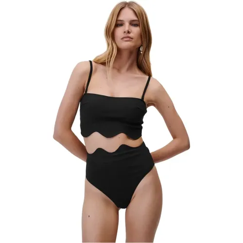 Schickes Schwarzes Bikini-Top Rüsche , Damen, Größe: XS - Undress Code - Modalova