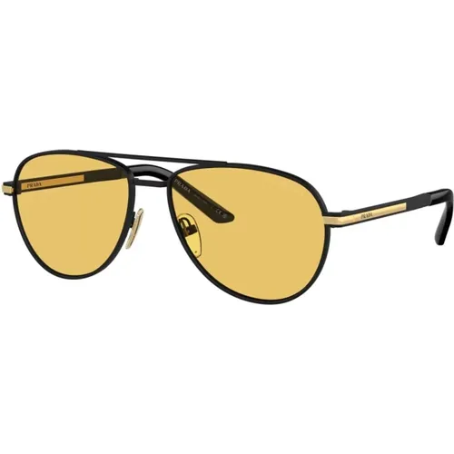 Aviator Sunglasses Matte Orange Lenses , male, Sizes: 60 MM - Prada - Modalova