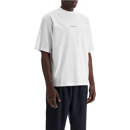 Crew Neck Cotton Jersey T-Shirt , Herren, Größe: M - Marni - Modalova