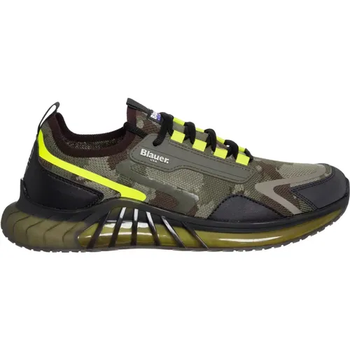 Gym Shoes, Lace Closure, Solid Color , male, Sizes: 10 UK - Blauer - Modalova