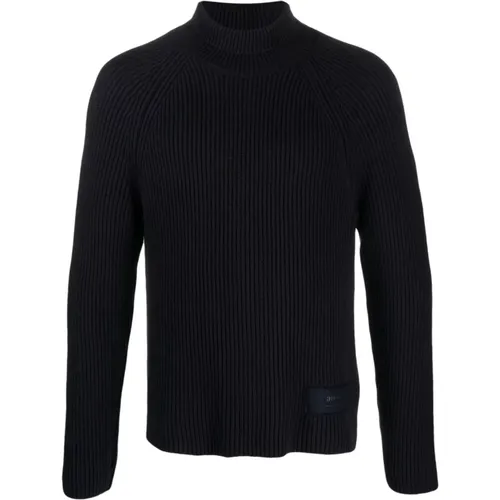 Midnight Ribbed-Knit Jumper , male, Sizes: S, XL, M, XS - Ami Paris - Modalova