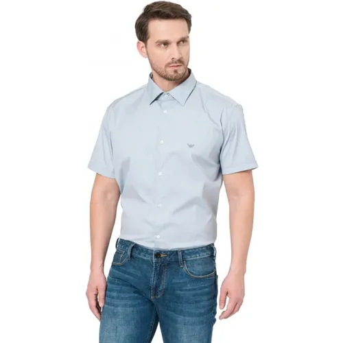 Basic Logo Shirt Stilvoll Kurzarm Herren , Herren, Größe: L - Armani - Modalova