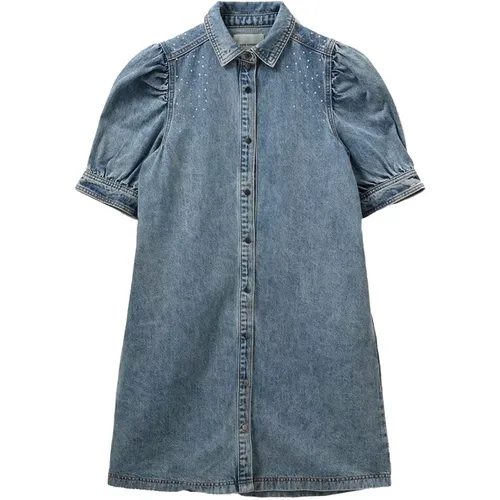 Denim Dress with Puff Sleeves , female, Sizes: L, M, XL, XS, S - Sofie Schnoor - Modalova