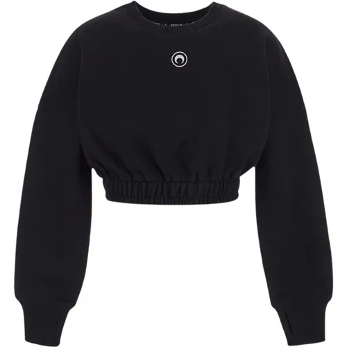 Moon Cotton Sweatshirt , female, Sizes: S, M - Marine Serre - Modalova