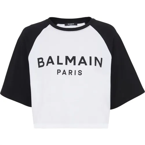 Paris T-Shirt , Damen, Größe: L - Balmain - Modalova