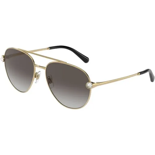 Stylische Sonnenbrille Dg2283B Schwarz/Grau , Damen, Größe: 58 MM - Dolce & Gabbana - Modalova