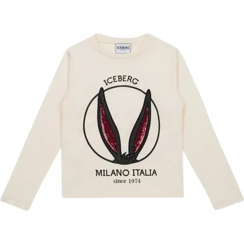 Kids - Cream crewneck sweatshirt with Looney Tunes graphics and logo - Iceberg - Modalova