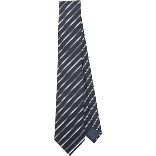 Night Blue Woven Jacquard Tie , male, Sizes: ONE SIZE - Emporio Armani - Modalova