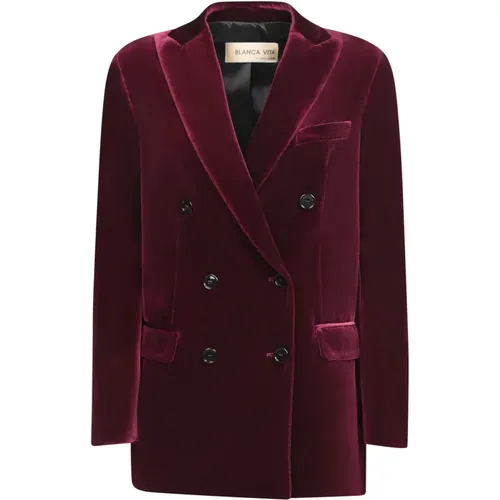 Bordeaux Velvet Jacket Aw24 - Blanca Vita - Modalova