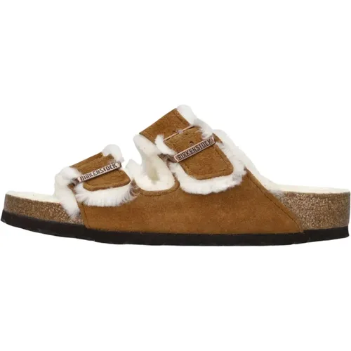 Arizona Wildleder Pelz Hausschuhe , Damen, Größe: 41 EU - Birkenstock - Modalova