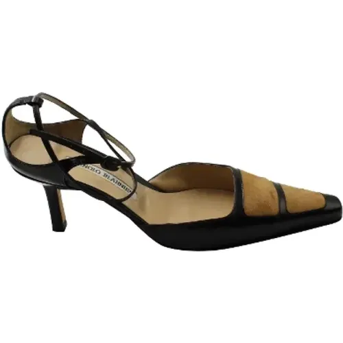 Pre-owned Leather heels , female, Sizes: 4 1/2 UK - Manolo Blahnik Pre-owned - Modalova