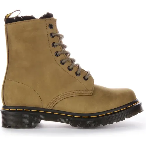 Olivegreen Serena Leather Boots , female, Sizes: 7 UK, 8 UK, 6 UK, 4 UK, 5 UK, 3 UK - Dr. Martens - Modalova