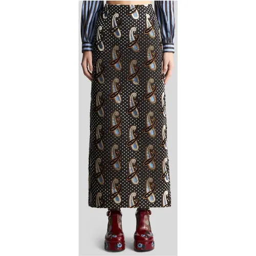 Velvet Jacquard Tube Skirt , female, Sizes: S - ETRO - Modalova