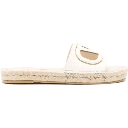Weiße Sandalen mit VLogo Signature Detail , Damen, Größe: 37 EU - Valentino Garavani - Modalova