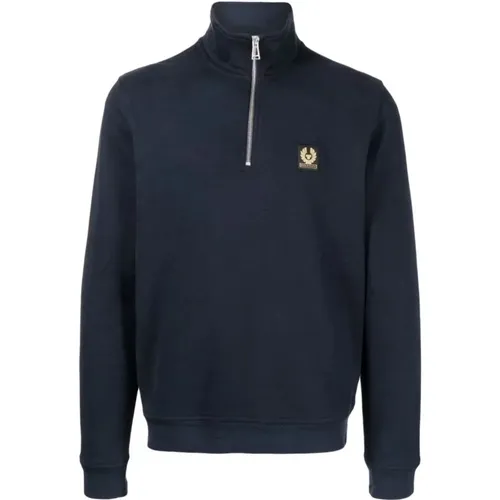 Logo Patch Quarter Zip Sweatshirt , male, Sizes: M, S, 2XL - Belstaff - Modalova