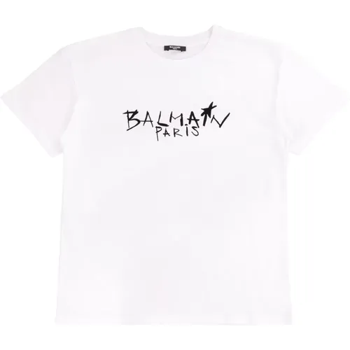 Weißes Regular Fit Kinder T-Shirt - Balmain - Modalova