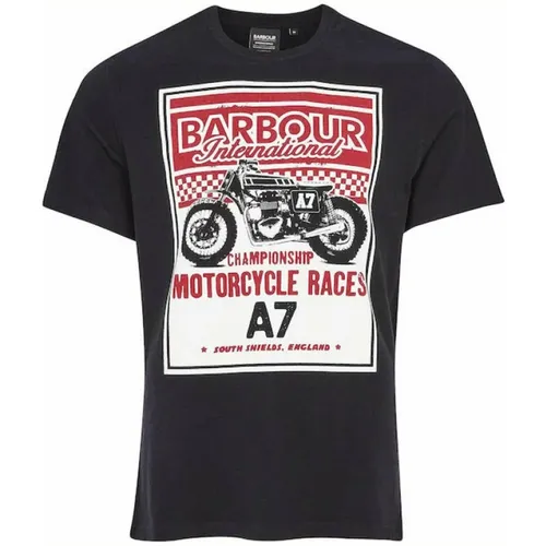 Legendary A7 T-Shirt with Vintage Logo Prints , male, Sizes: L - Barbour - Modalova