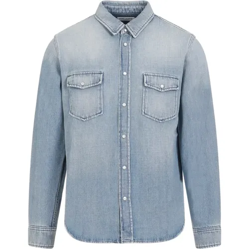 Blaue Denim Oversize Hemd , Herren, Größe: XL - Saint Laurent - Modalova