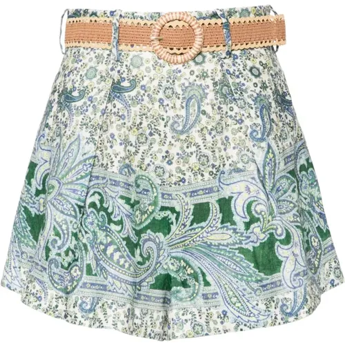Paisley Linen Shorts , female, Sizes: M, XS, S - Zimmermann - Modalova