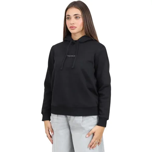 Schwarzer Hoodie mit essentiellem Design , Damen, Größe: S - Calvin Klein Jeans - Modalova