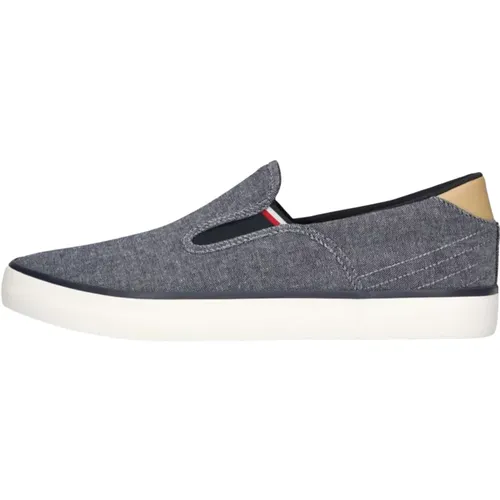 Herren Slip-On Schuhe Chambray Stil , Herren, Größe: 45 EU - Tommy Hilfiger - Modalova