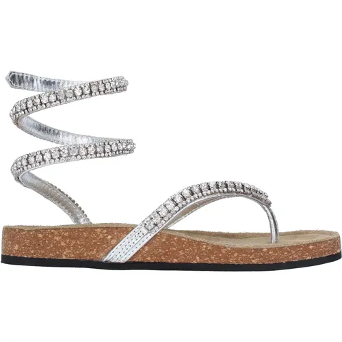 Sandalen Silber , Damen, Größe: 36 EU - Strategia - Modalova