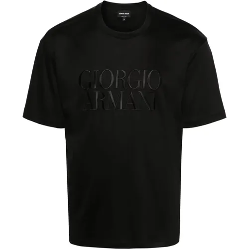 Elegant Short Sleeve Cotton T-shirt , male, Sizes: M, XL, L, 2XL - Giorgio Armani - Modalova