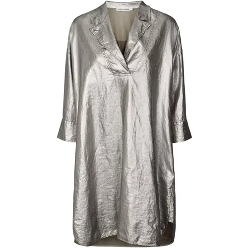 Silver Kaftan with ¾ Sleeves , female, Sizes: S, M, XS, L - Rabens Saloner - Modalova