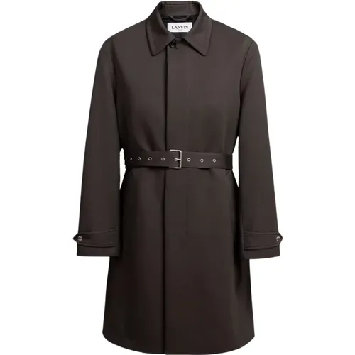 Green Belted Coat with Sleeve Tabs , male, Sizes: XL - Lanvin - Modalova