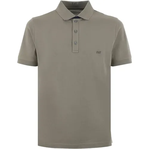 Grey T-shirts and Polos , male, Sizes: M, L, XL - Fay - Modalova