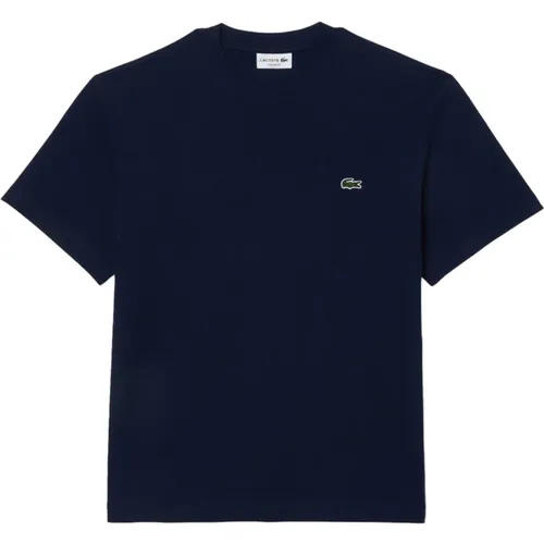 Blau Baumwoll Herren T-Shirt,Klassisches T-Shirt mit kurzen Ärmeln - Lacoste - Modalova