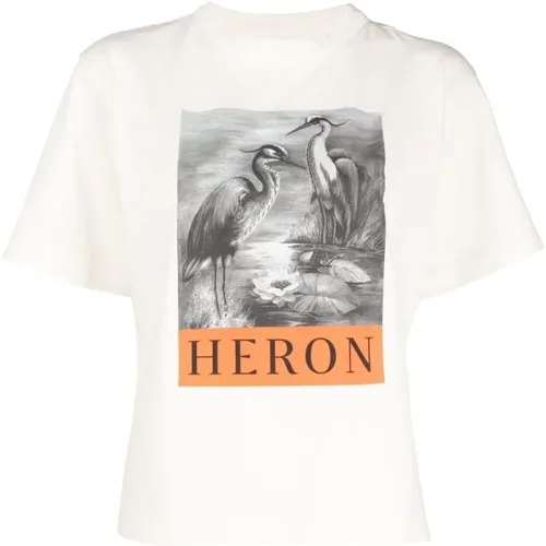 Bird Logo-Print T-Shirt , female, Sizes: M - Heron Preston - Modalova