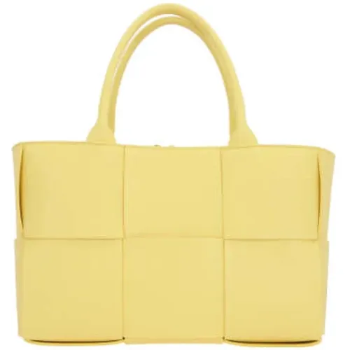 Gelbe Maxi Intreccio Tote Tasche mit abnehmbarer Reißverschluss-Tasche - Bottega Veneta - Modalova
