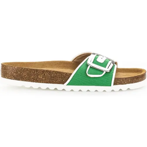 Bequeme Grüne Textilsandalen , Damen, Größe: 38 EU - Gabor - Modalova