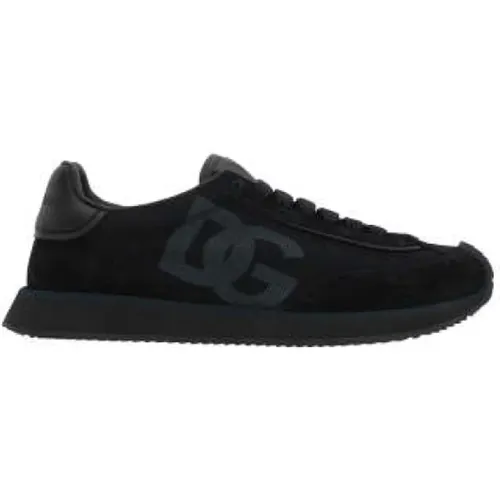 Mesh & Suede Low-Top Sneakers , female, Sizes: 5 1/2 UK, 4 UK - Dolce & Gabbana - Modalova